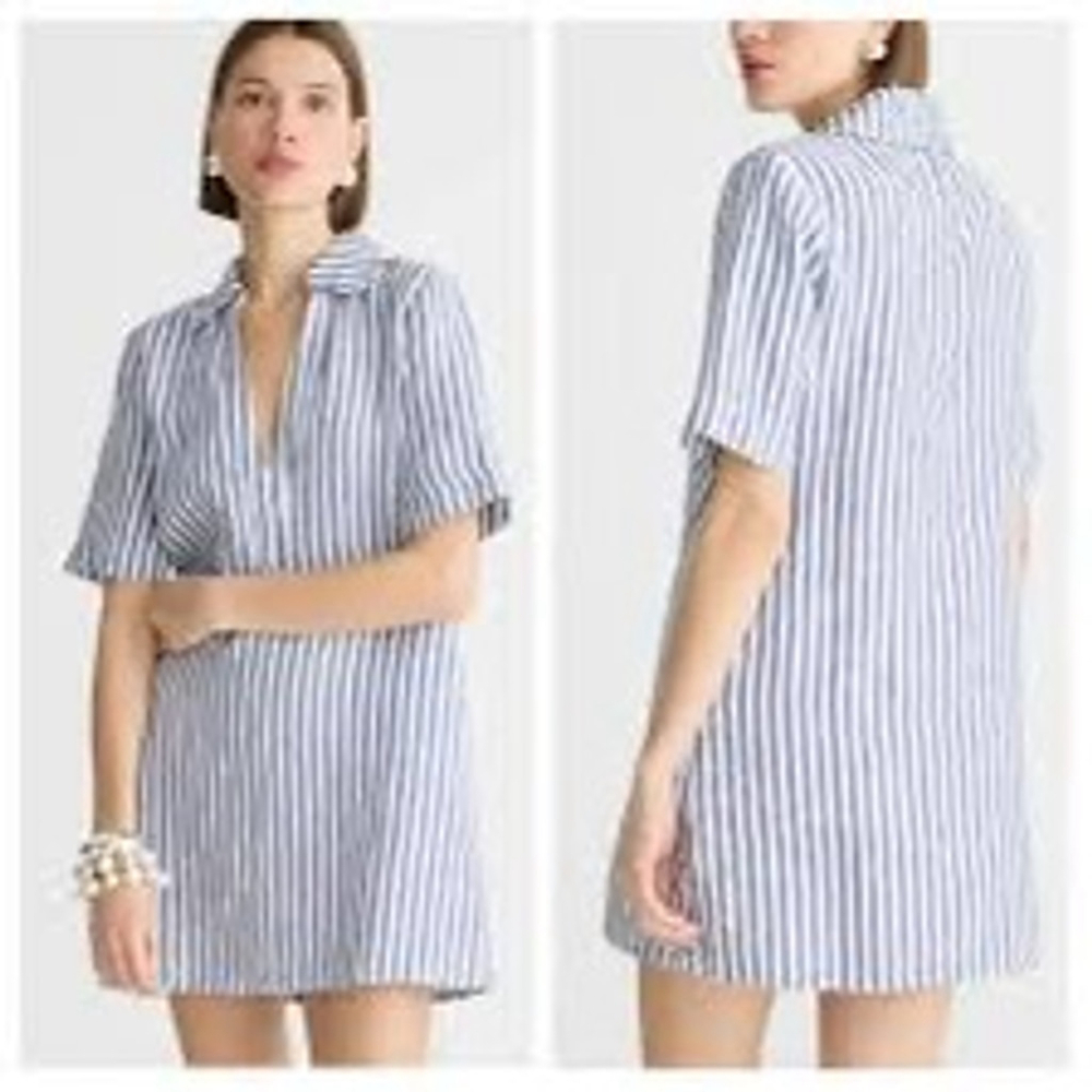 J.CREW Popover Linen Dress